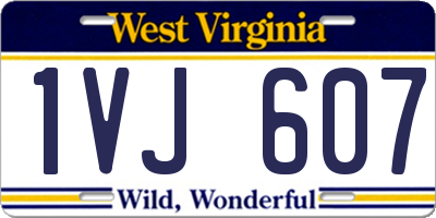 WV license plate 1VJ607