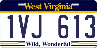 WV license plate 1VJ613