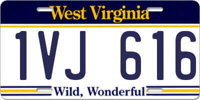 WV license plate 1VJ616