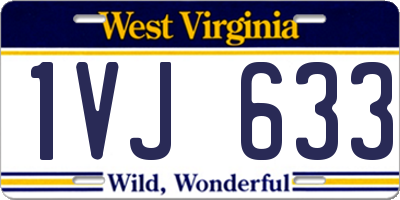 WV license plate 1VJ633