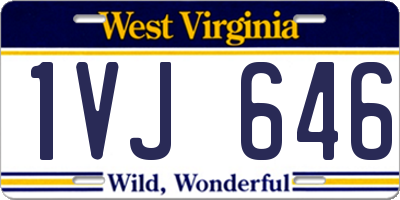 WV license plate 1VJ646