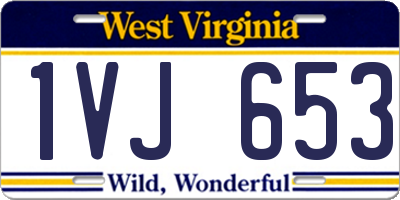 WV license plate 1VJ653