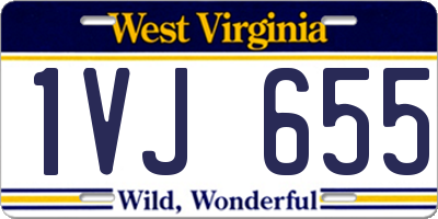 WV license plate 1VJ655