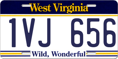 WV license plate 1VJ656