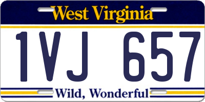 WV license plate 1VJ657
