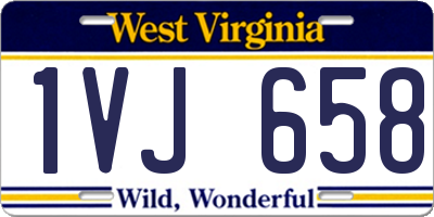 WV license plate 1VJ658