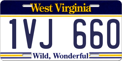 WV license plate 1VJ660
