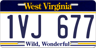 WV license plate 1VJ677