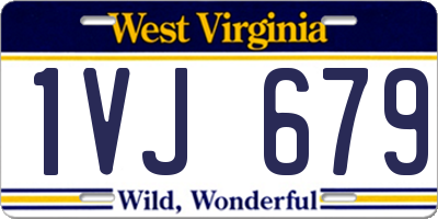 WV license plate 1VJ679