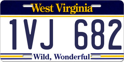 WV license plate 1VJ682