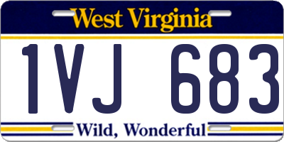 WV license plate 1VJ683