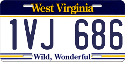 WV license plate 1VJ686
