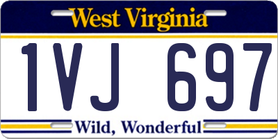 WV license plate 1VJ697
