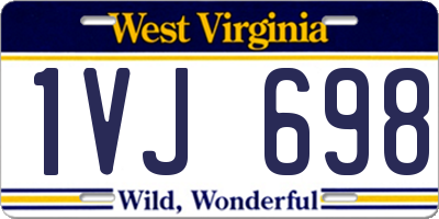 WV license plate 1VJ698