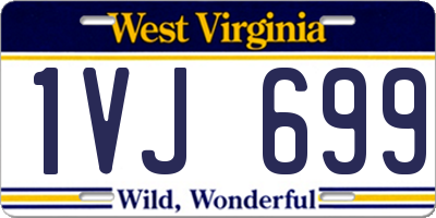 WV license plate 1VJ699