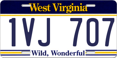WV license plate 1VJ707