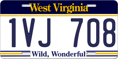 WV license plate 1VJ708