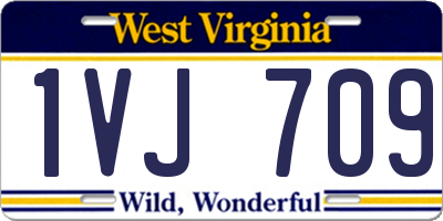 WV license plate 1VJ709