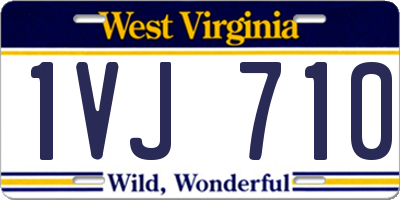 WV license plate 1VJ710