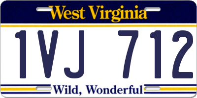 WV license plate 1VJ712