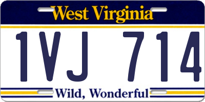 WV license plate 1VJ714