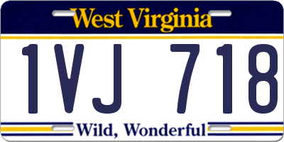 WV license plate 1VJ718