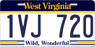 WV license plate 1VJ720