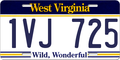 WV license plate 1VJ725