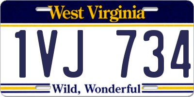 WV license plate 1VJ734