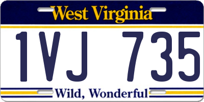 WV license plate 1VJ735