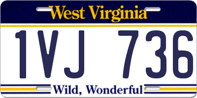 WV license plate 1VJ736