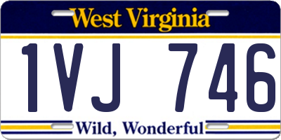 WV license plate 1VJ746