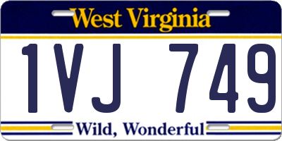 WV license plate 1VJ749