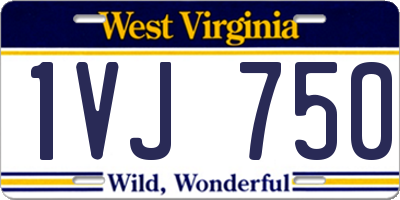 WV license plate 1VJ750
