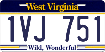WV license plate 1VJ751