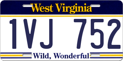 WV license plate 1VJ752