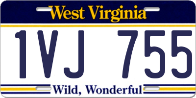 WV license plate 1VJ755
