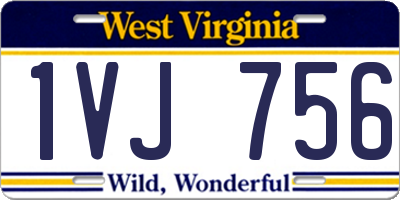 WV license plate 1VJ756