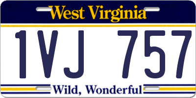 WV license plate 1VJ757