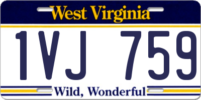 WV license plate 1VJ759