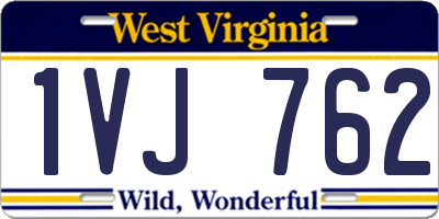 WV license plate 1VJ762