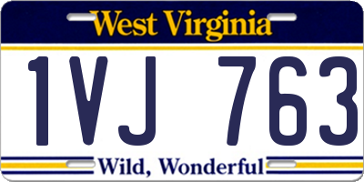 WV license plate 1VJ763