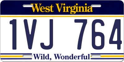 WV license plate 1VJ764