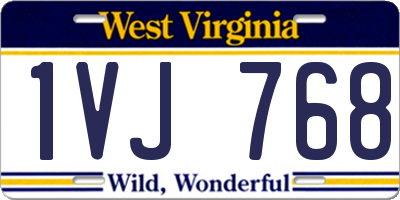 WV license plate 1VJ768