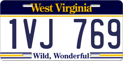 WV license plate 1VJ769
