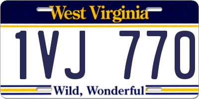 WV license plate 1VJ770