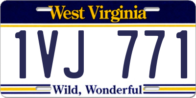 WV license plate 1VJ771