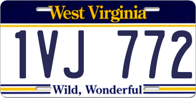 WV license plate 1VJ772