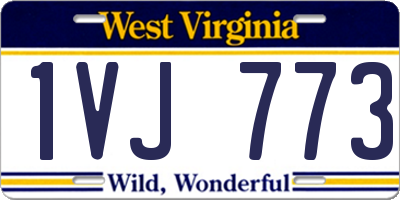 WV license plate 1VJ773