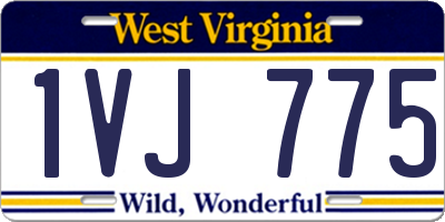 WV license plate 1VJ775